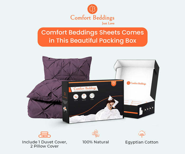 Plum Pinch Pleat Duvet Covers