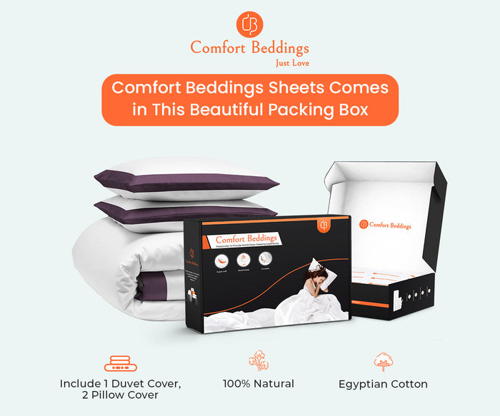 Luxury Plum Two Tone Duvet Cover Set