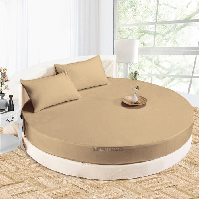 Taupe Round Bed Sheet