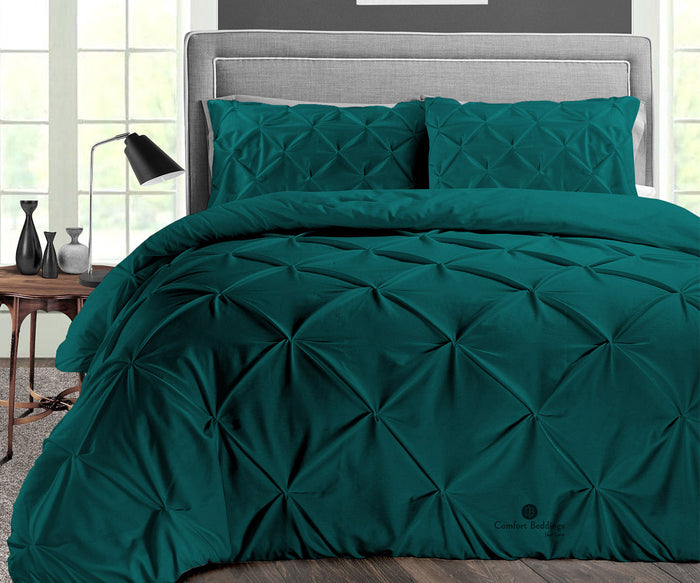 Teal Pinch Pleat Duvet Cover