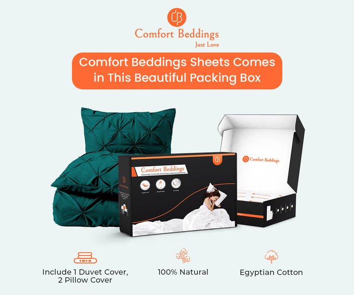 Teal Pinch Pleat Duvet Cover