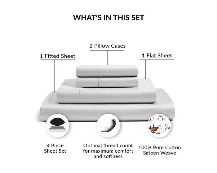 White Bed Sheet set Queen