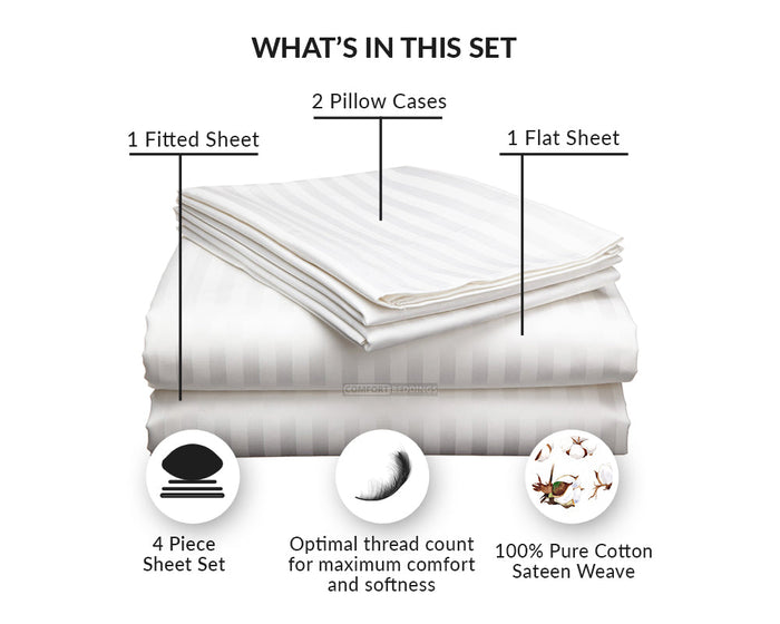 White Strip Sheet Set