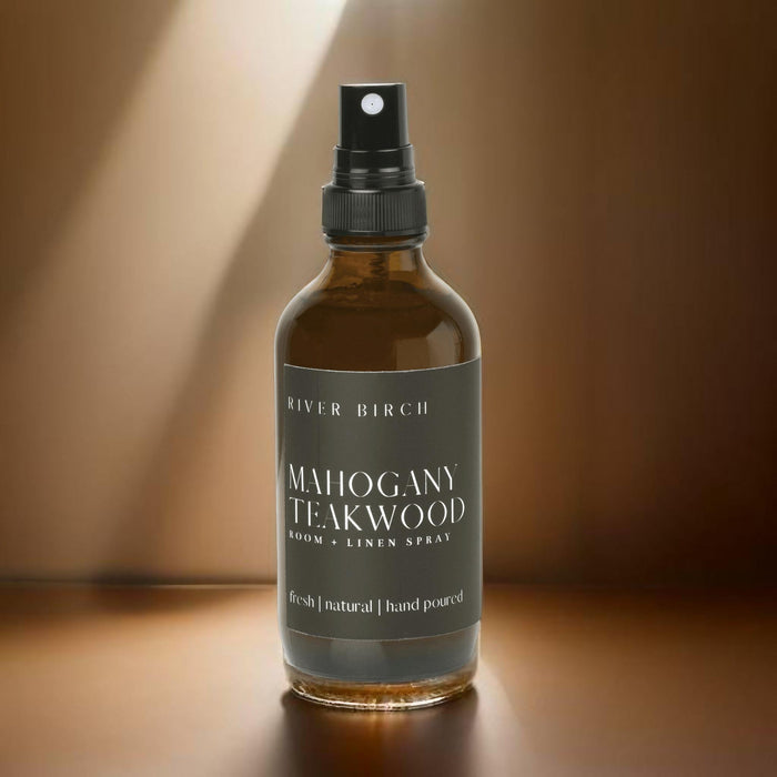 Mahogany Teakwood - 4 oz Amber Glass Room + Linen Spray