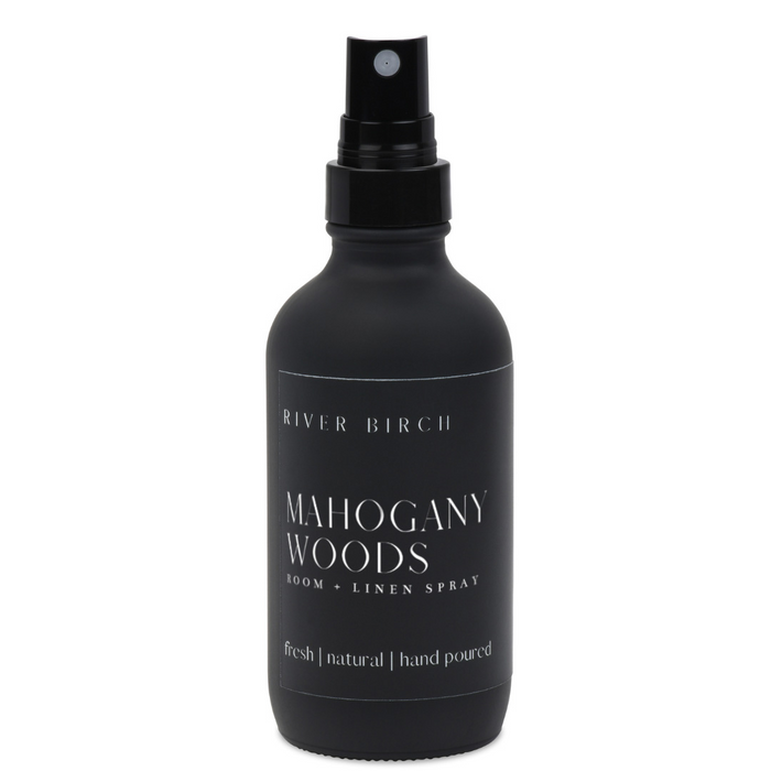 Mahogany Woods  - 4 oz Black Glass Room + Linen Spray