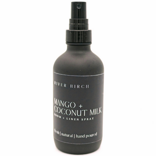 Mango + Coconut Milk - 4 oz Black Glass Room + Linen Spray