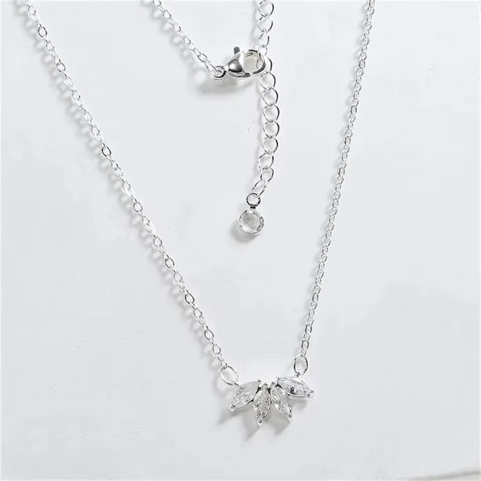 Wedding Jewelry - Minimalist Cubic Zirconia Bridal Necklace - Available in Gold and Silver