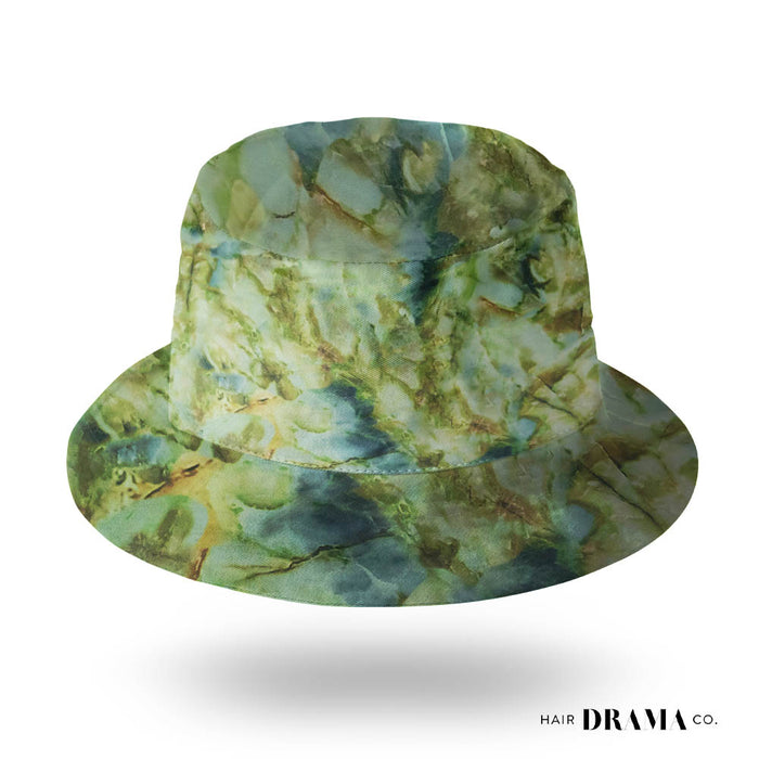 Marbled Satin Bucket Hat - Sage Green