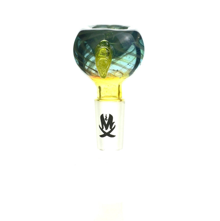 Mathematix Reversal Bowl with Colored Hook 106 14mm Glass Bowl - Smoke Spot Glass