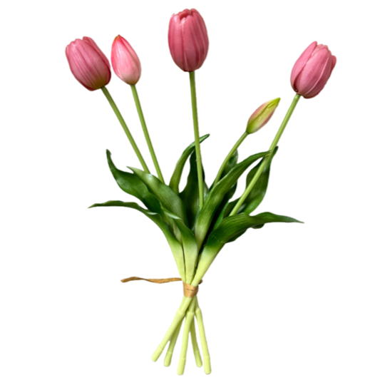 real touch tulip, faux tulip bundle, mauve pink flowers, artificial tulips, spring faux florals, realistic tulips, faux flower bouquet, pink tulip stems, real touch faux flowers, lifelike tulip stems