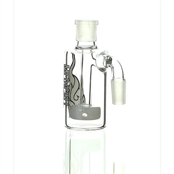 Side view of Medicali Ash Catcher white on white 90 degree 14 mm