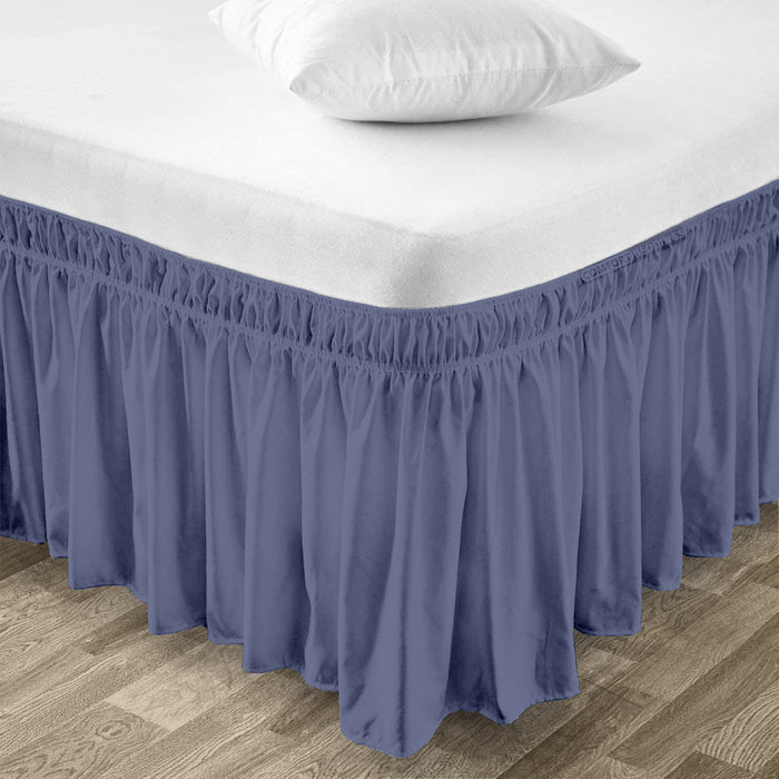 MEDITERRANEAN BLUE WRAP AROUND BED SKIRT