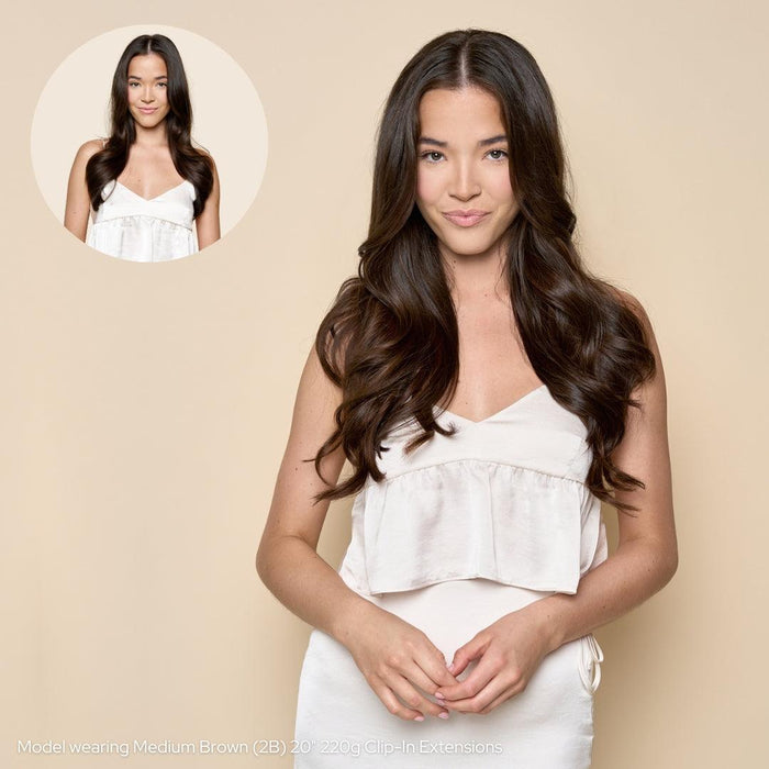 Medium Brown (2B) 20" 160g - Clip-Ins