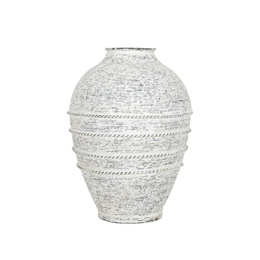 Metal  Urn White Vase