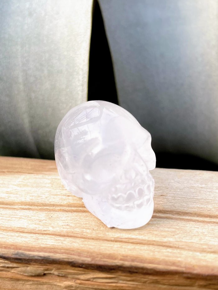 Mini Clear Quartz Skull Carving