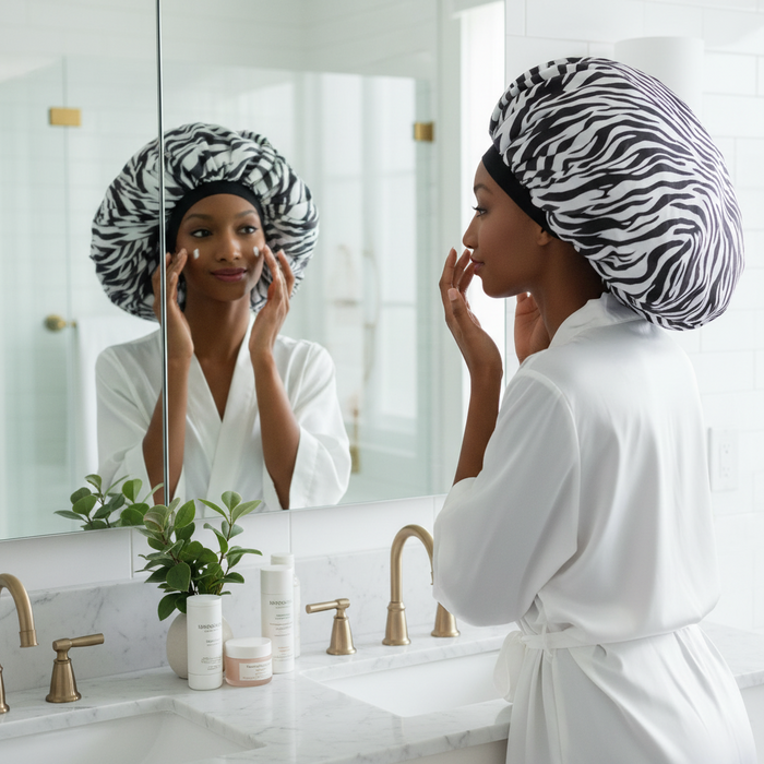 Ms. Remi Satin Day & Night Cap X-Jumbo, Zebra Print