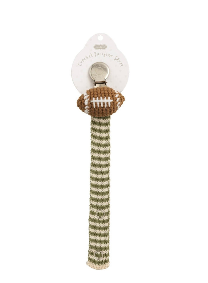Mud Pie Football Crochet Paci Clip