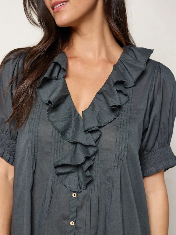 My Favorite Cotton Mini Dress - Charcoal-view 2