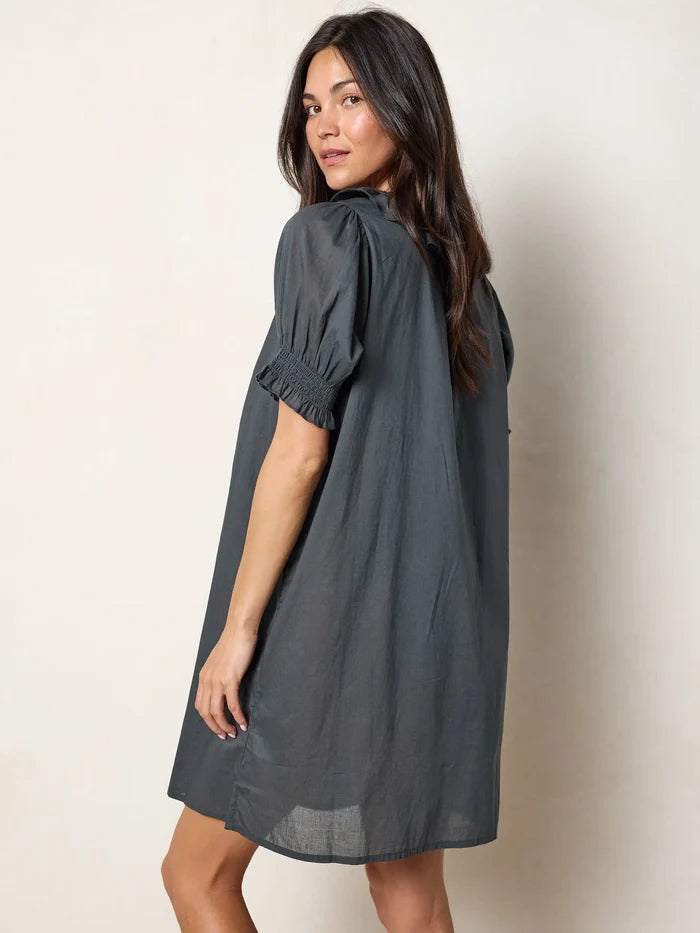 My Favorite Cotton Mini Dress - Charcoal-view 5