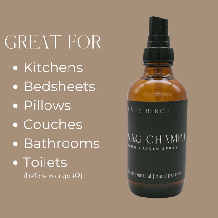 Nag Champa -  4 oz Amber Glass Room + Linen Spray