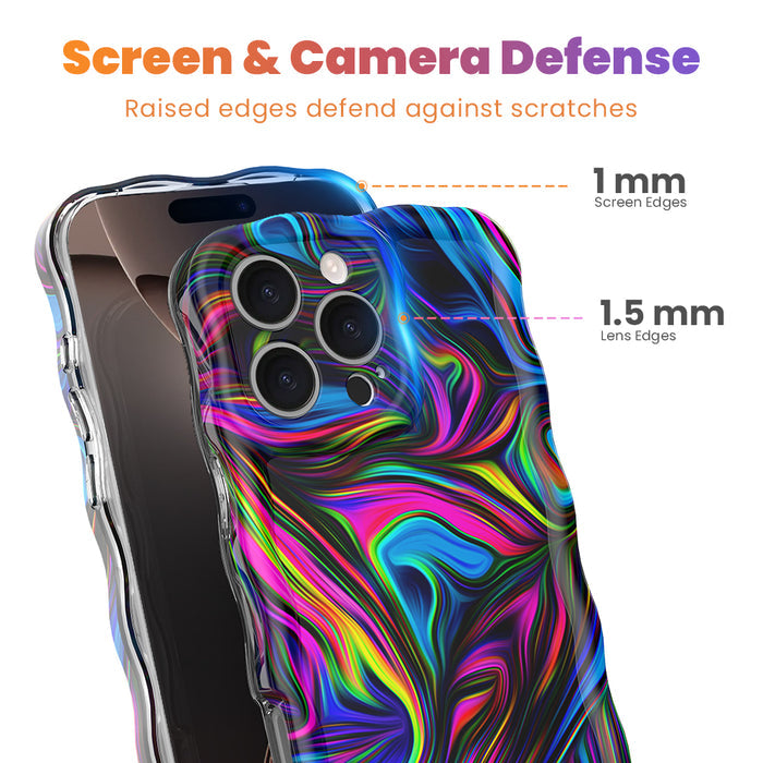 Neon Taffy Wavy Luxe MagSafe Case for iPhone â The fluid marble design features hypnotic swirls and waves in electric neon colors that shift and flow across your phone like melted taffy or liquid art.
