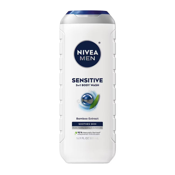 NIVEA MEN Sensitive Maximum Hydration 3-in-1 Body Wash - 16.9 oz - 12 Pack