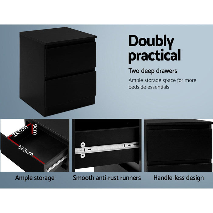 NNEDSZ Bedside Tables Drawers Side Table Bedroom Furniture Nightstand Black Lamp