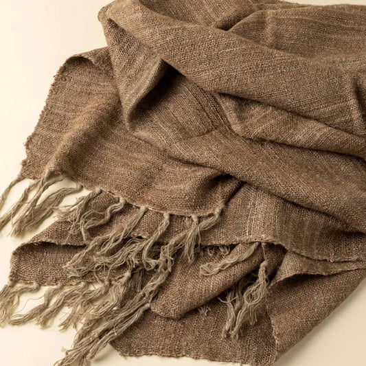 Nomad Linen Weave Throw, Brown - Magnolia Lane co. Home + Garden + Gift