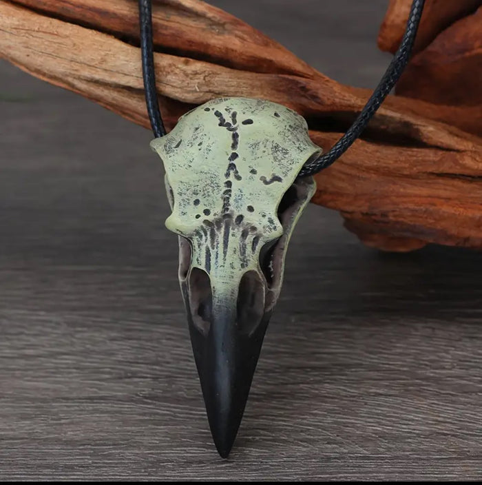 Odin's Raven Skull Pendant Necklace