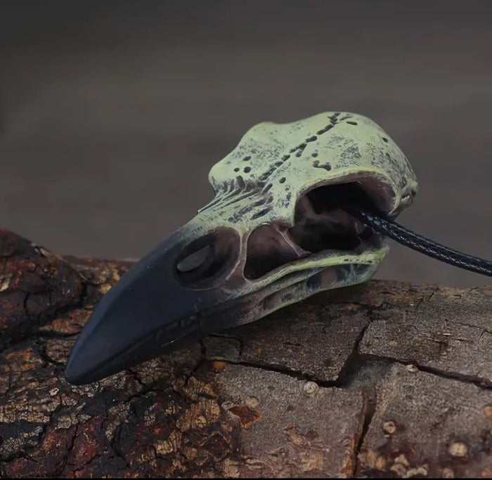 Odin's Raven Skull Pendant Necklace
