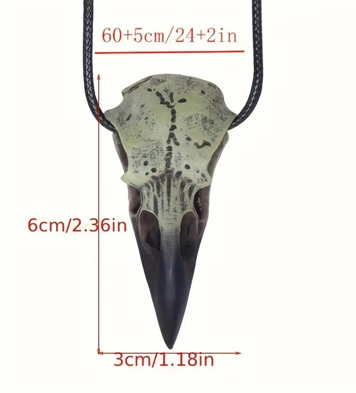 Odin's Raven Skull Pendant Necklace