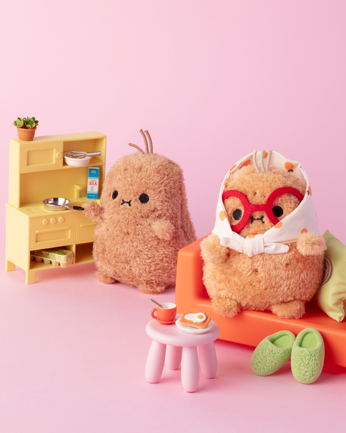 Orange Grandma Ricespud Mini Sitting Plush Toy - Lifestyle Cut