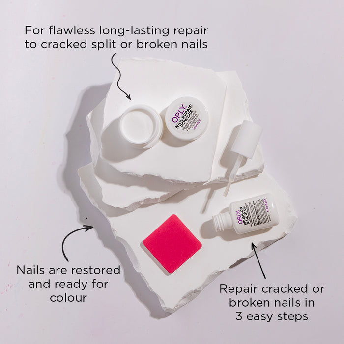 ORLY Nail Rescue kit parts on a white background