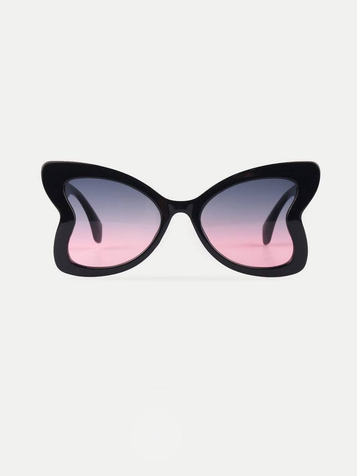 Oversized Butterfly Sunglasses | Black/Purple-Image 1