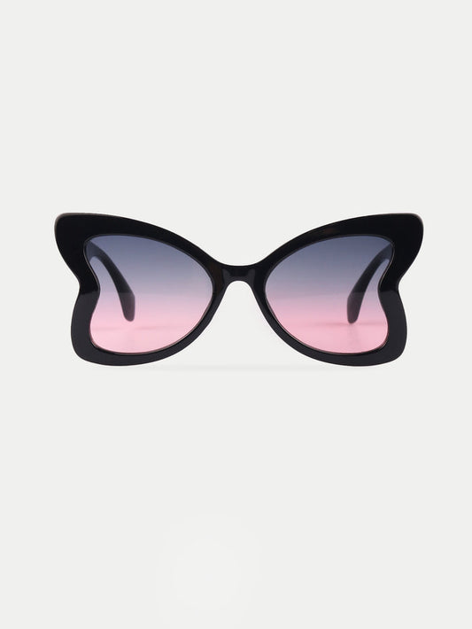 Oversized Butterfly Sunglasses | Black/Purple-Image 1