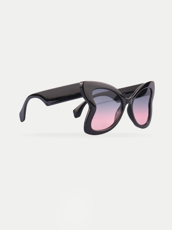 Oversized Butterfly Sunglasses | Black/Purple-Image 3
