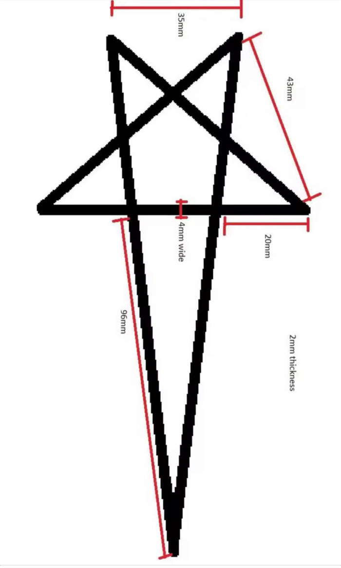 Oversized Titanium Pentagram Dog Chain Necklace