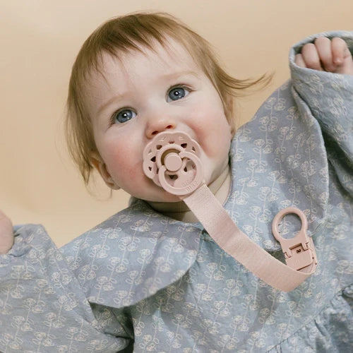 Bibs Soothers - Pacifier Clip - Blush - Lifestyle Cut