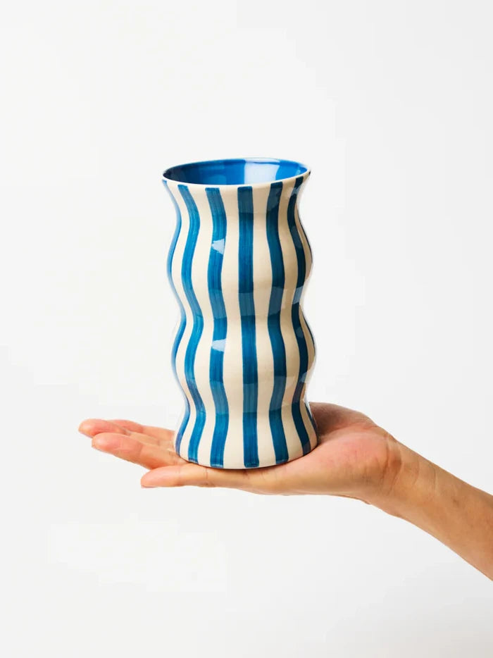 PALMA NAVY STRIPE VASE - Darling & Domain