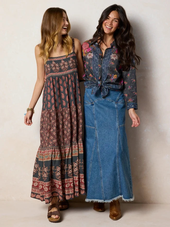 Patricia Maxi Dress - Wildflower Medallion Border-view 4