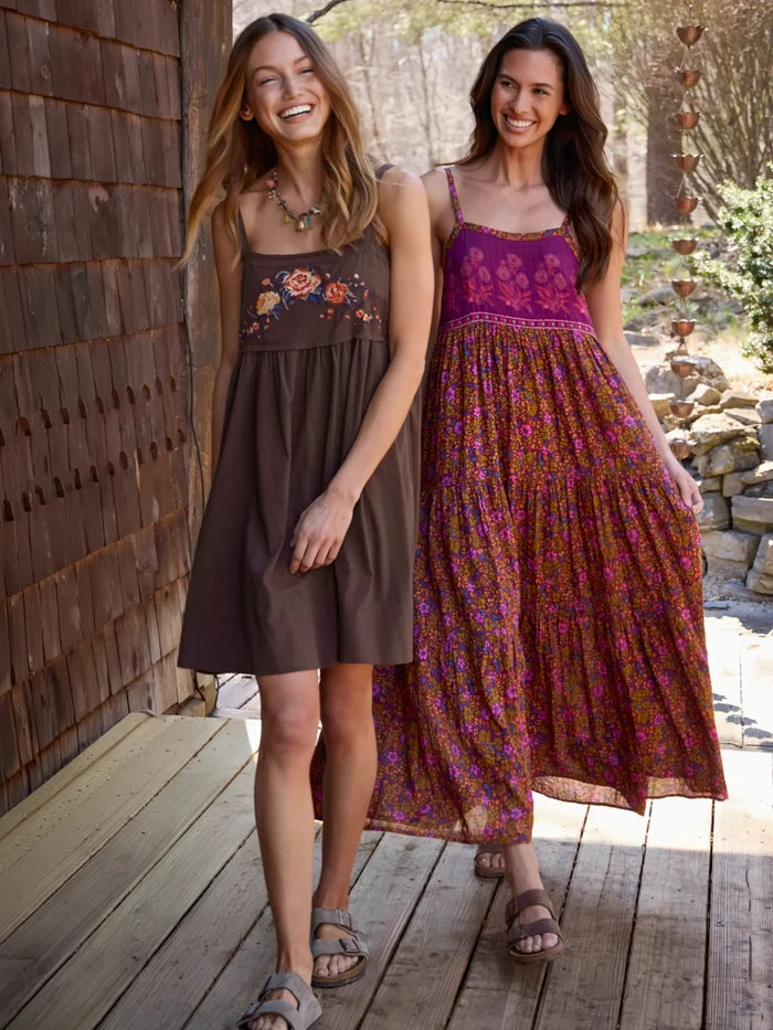 Patti Embroidered Mini Dress - Brown-view 6