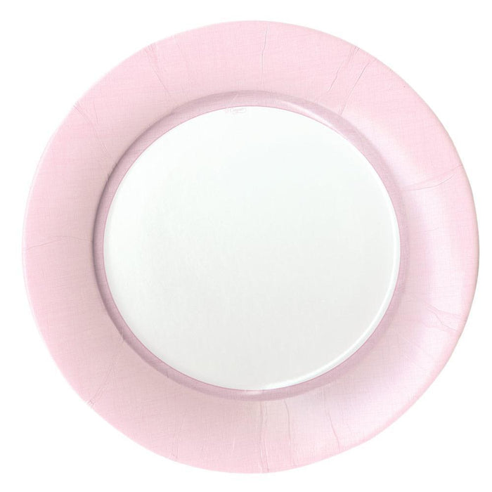 Petal Pink Linen Border Large Plates