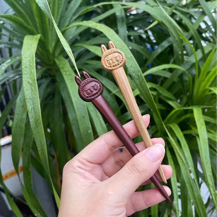 PF159 - 13cm Labubu Wooden Hair Sticks - Wholesale