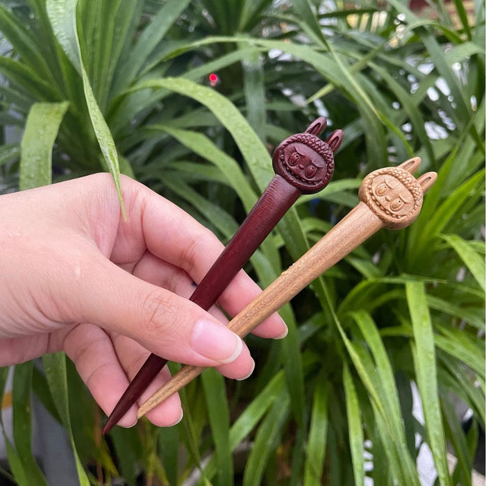 PF159 - 13cm Labubu Wooden Hair Sticks - Wholesale