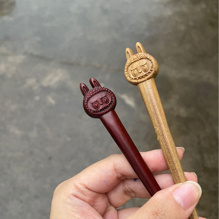 PF159 - 13cm Labubu Wooden Hair Sticks - Wholesale