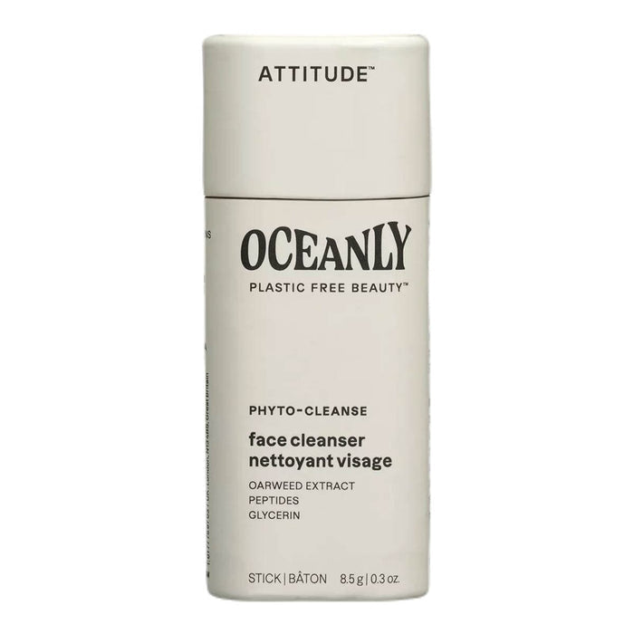 Oceanly face cleanser stick on a white background.