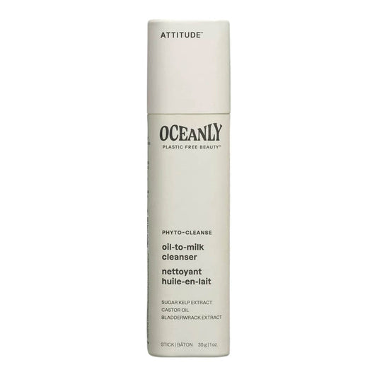 Oceanly oil-to-milk cleanser bottle on a white background.