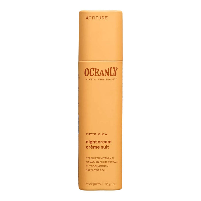 Oceanly night cream bottle on a white background.