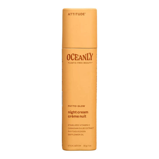 Oceanly night cream bottle on a white background.