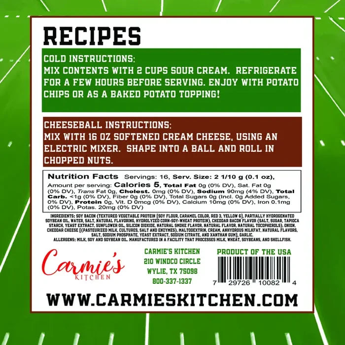 Pigskin Bacon Cheddar Dip Mix - Game Day Collection